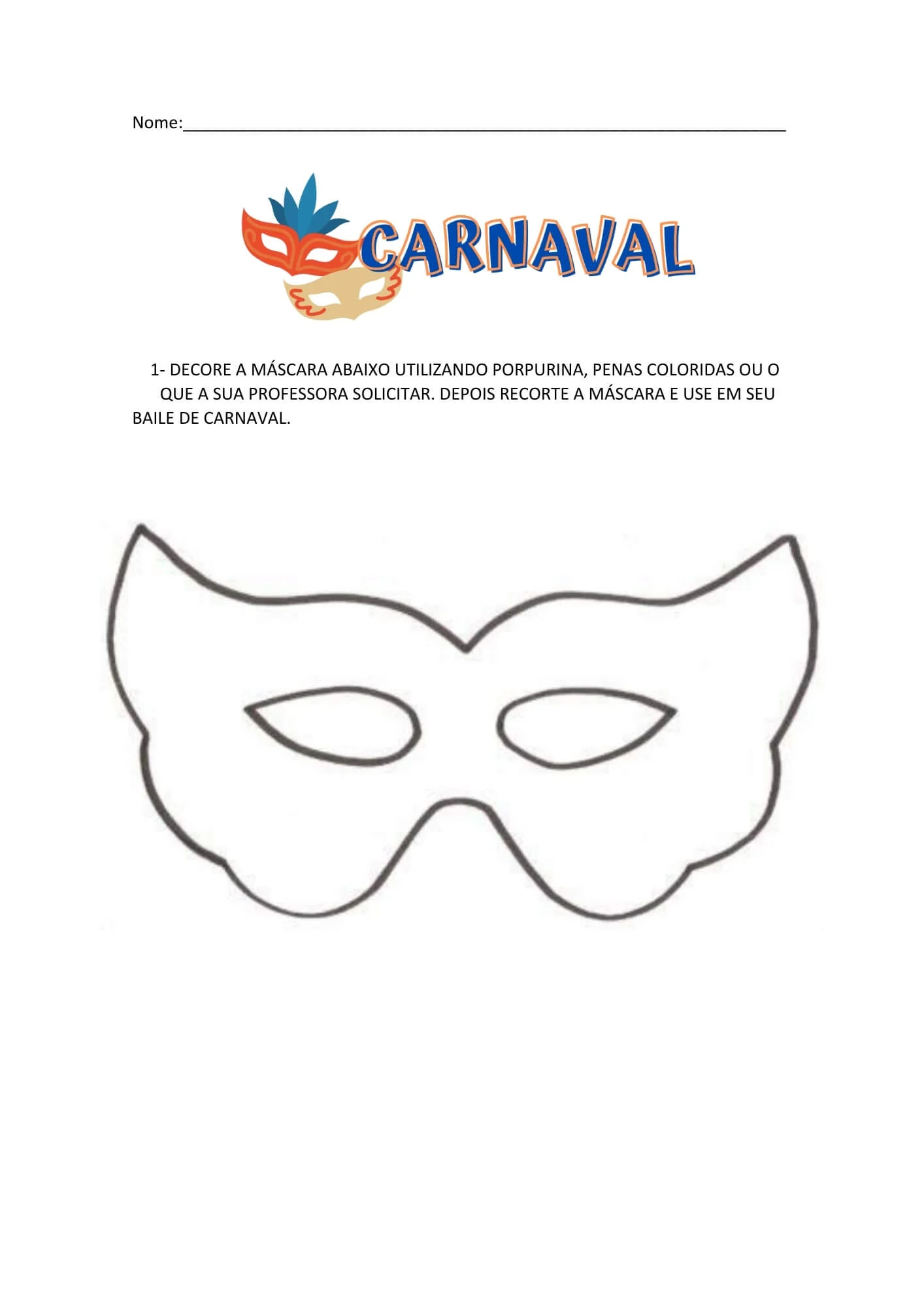 Atividades para comemorar o carnaval 2 atividades carnaval