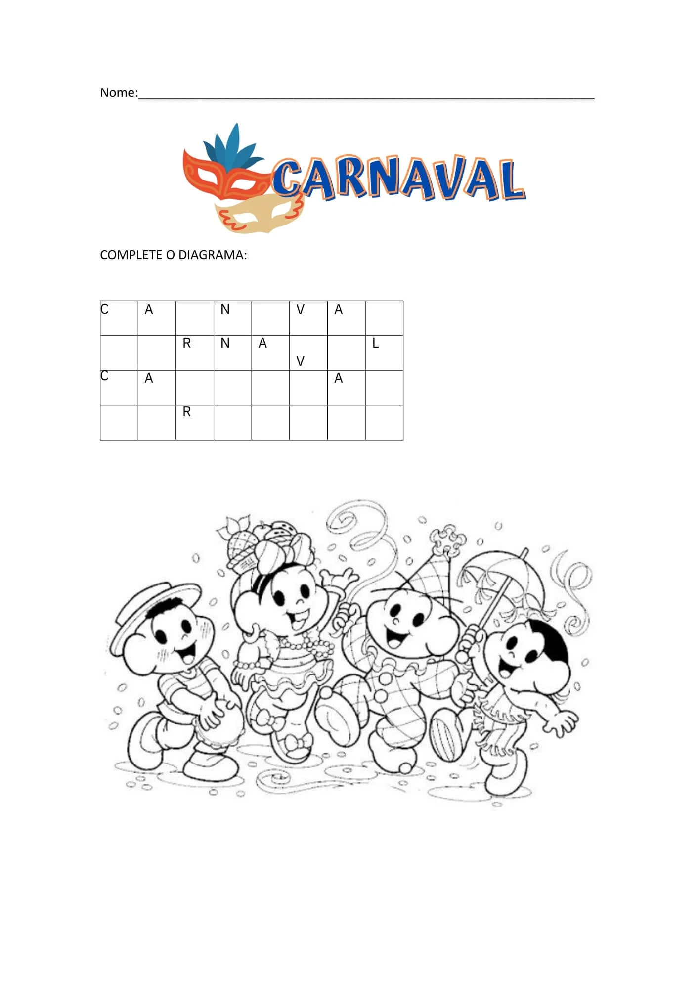 Atividades para comemorar o carnaval 4 atividades carnaval